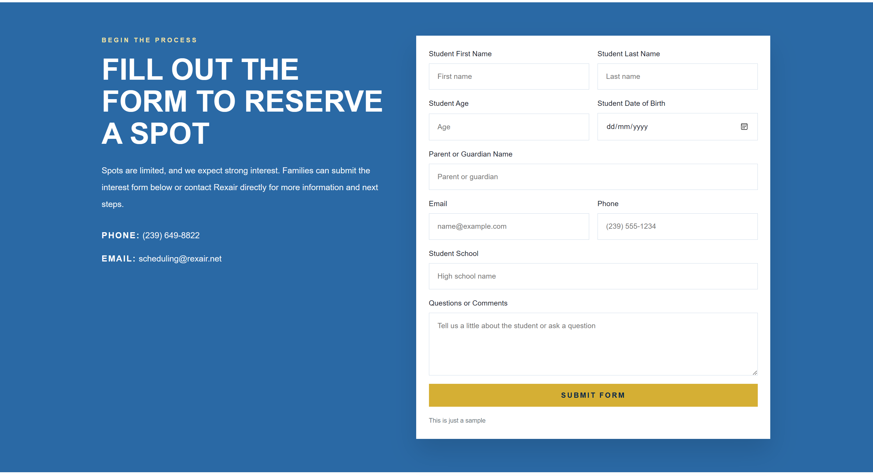 Rexair Summer Camp Landing Page — image 4