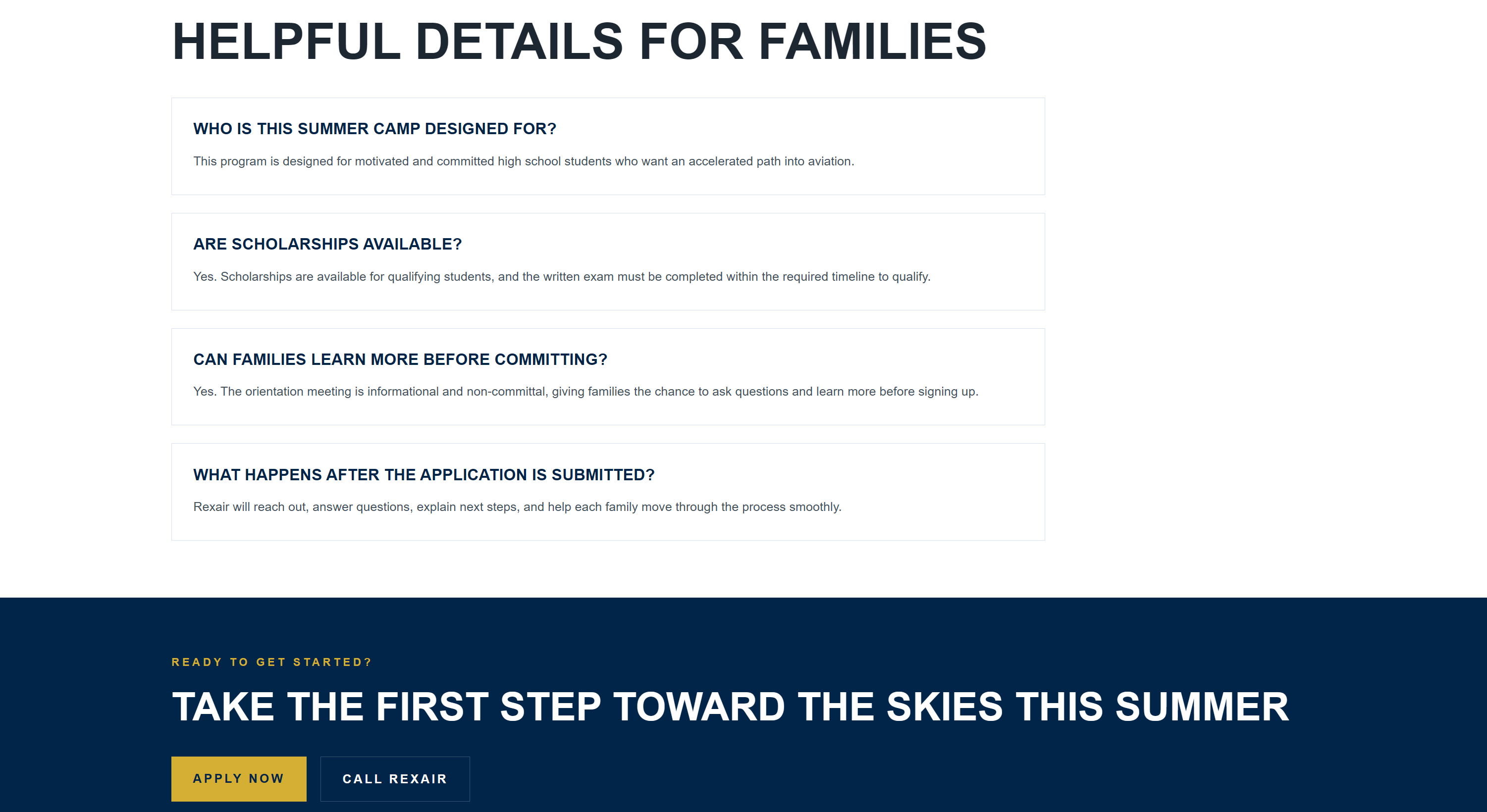 Rexair Summer Camp Landing Page — image 5